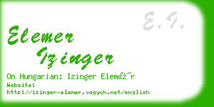 elemer izinger business card